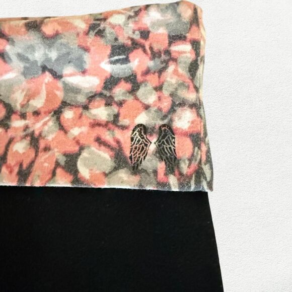 Vintage Y2K Victoria's Secret Fold-Over Low-Rise Leggings Angel Floral Bokeh S - Picture 2 of 4